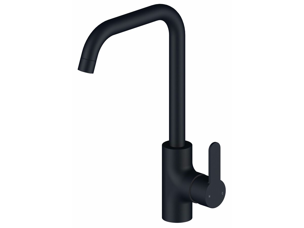 reece Mizu Soothe Square Gooseneck Sink Mixer Tap Matte Black (4 Star)