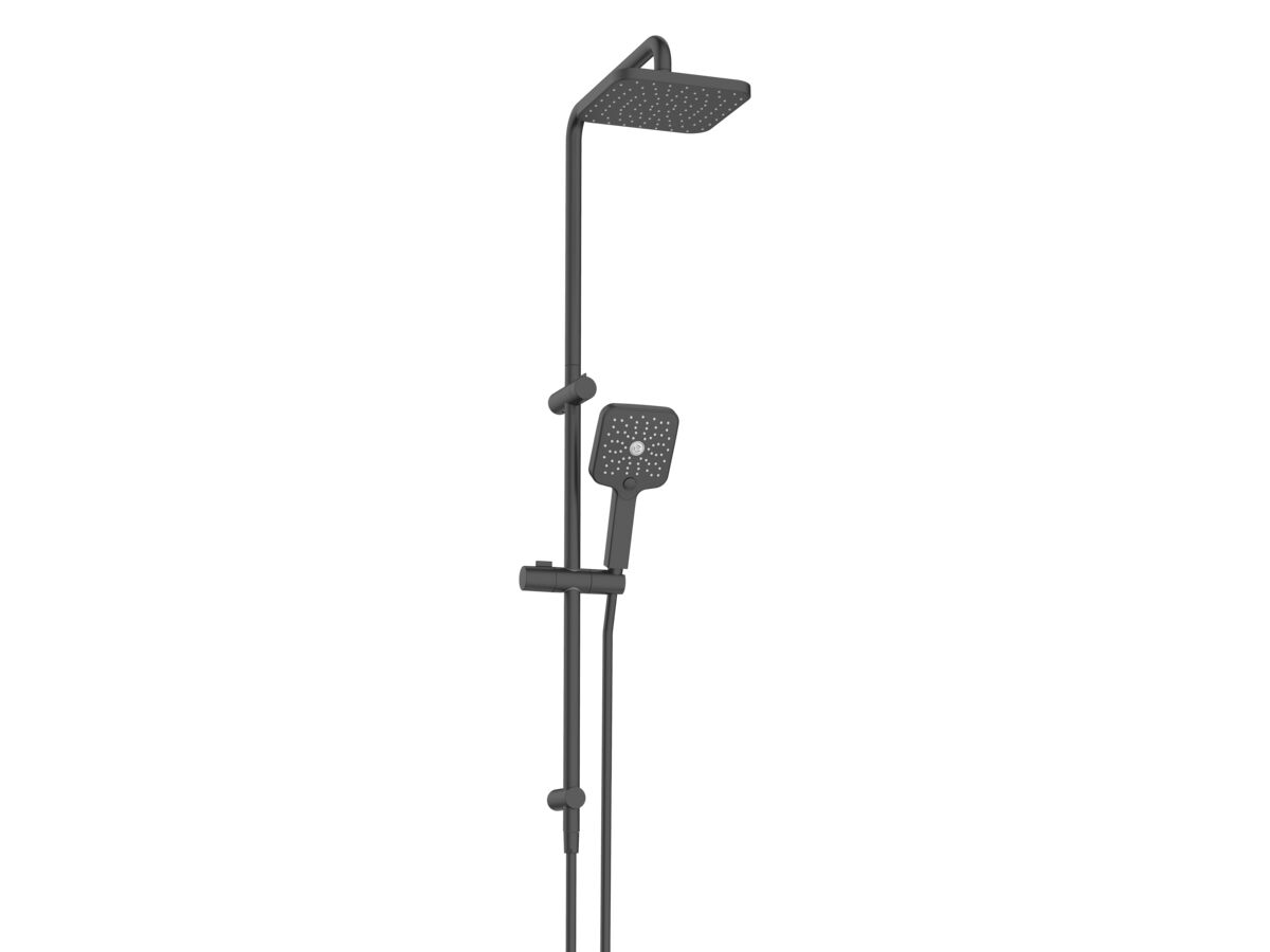 reece Mizu Soothe Twin Rail Shower 3 Function with Top Rail Water Inlet Matte Black (5 Star)