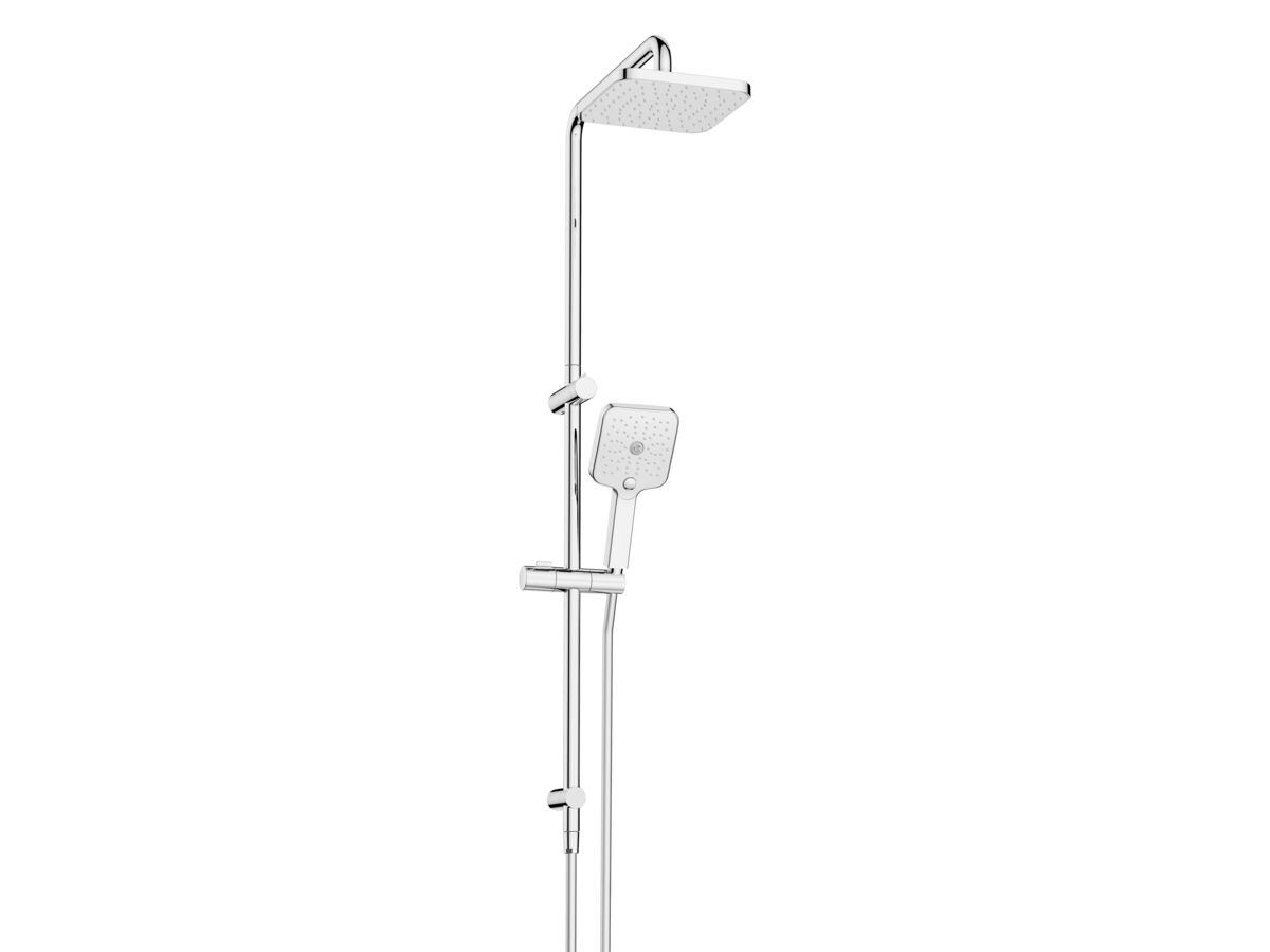 reece Mizu Soothe Twin Rail Shower 3 Function with Top Rail Water Inlet Chrome (5 Star)