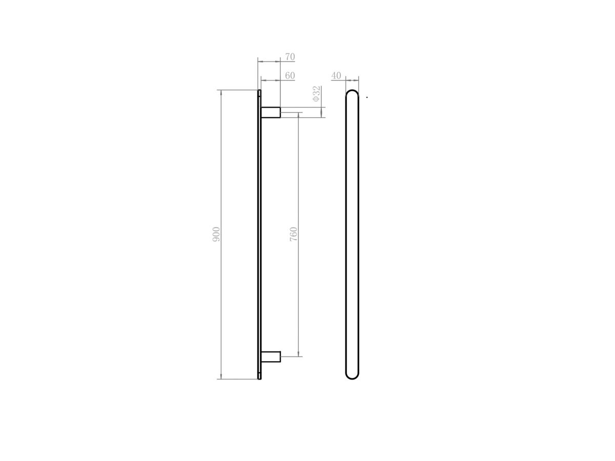 Reece Mizu Soothe Vertical Heated Towel Rail (Less Transformer) Brushed Gunmetal