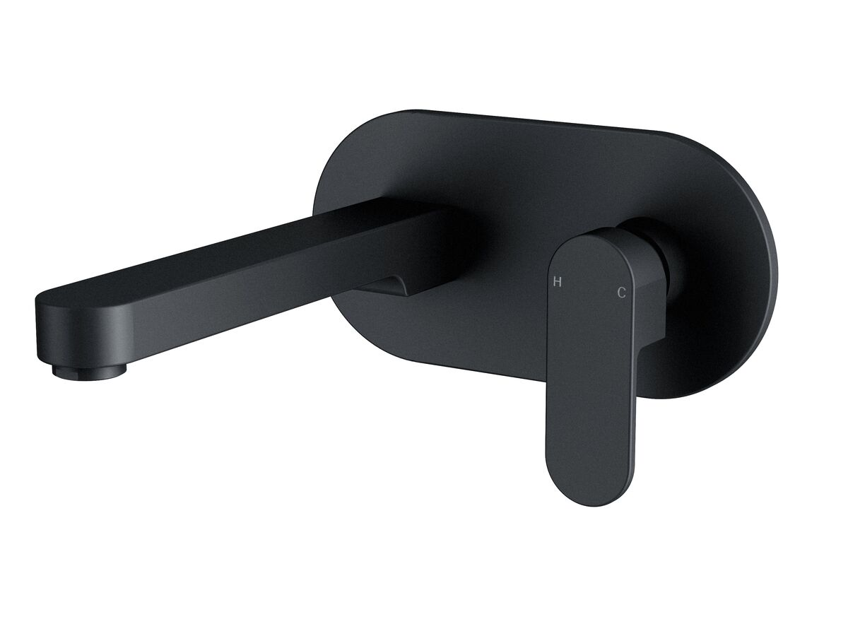 reece Mizu Soothe Wall Basin Mixer Tap Set 200mm Matte Black (4 Star)