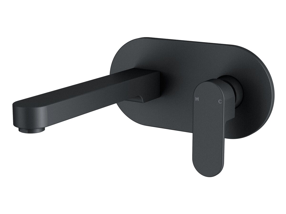 reece Mizu Soothe Wall Bath Mixer Tap Set 200mm Matte Black