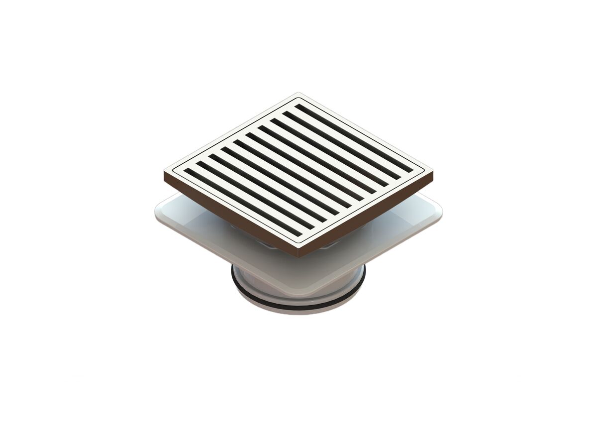reece Mizu Square Floor Waste Stainless Steel 100mm x 100mm