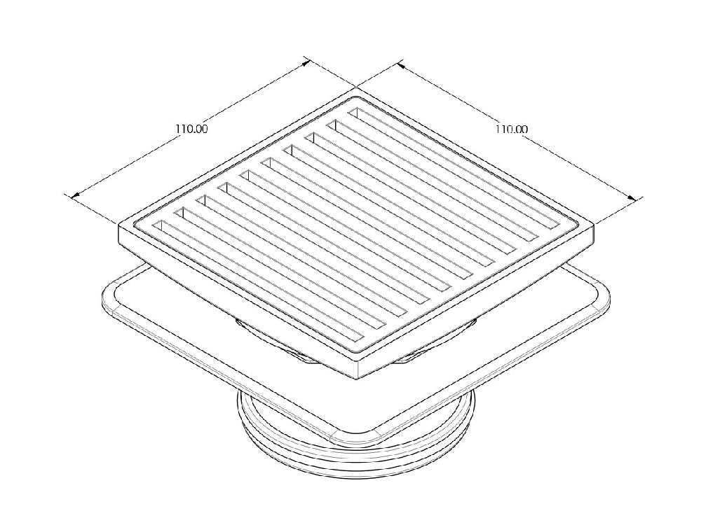 Reece Mizu Square Floor Waste Stainless Steel 100mm X 80mm