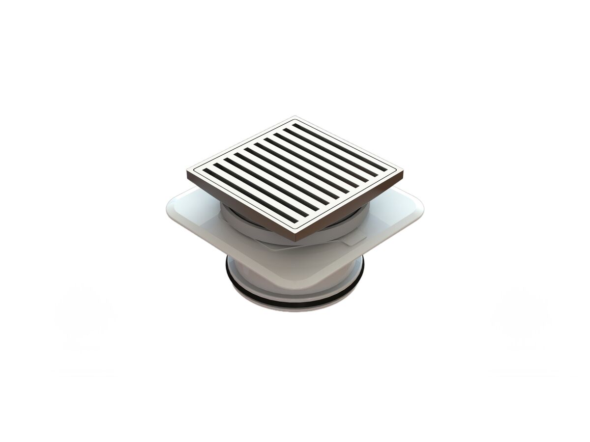 reece Mizu Square Floor Waste Stainless Steel 100mm x 80mm