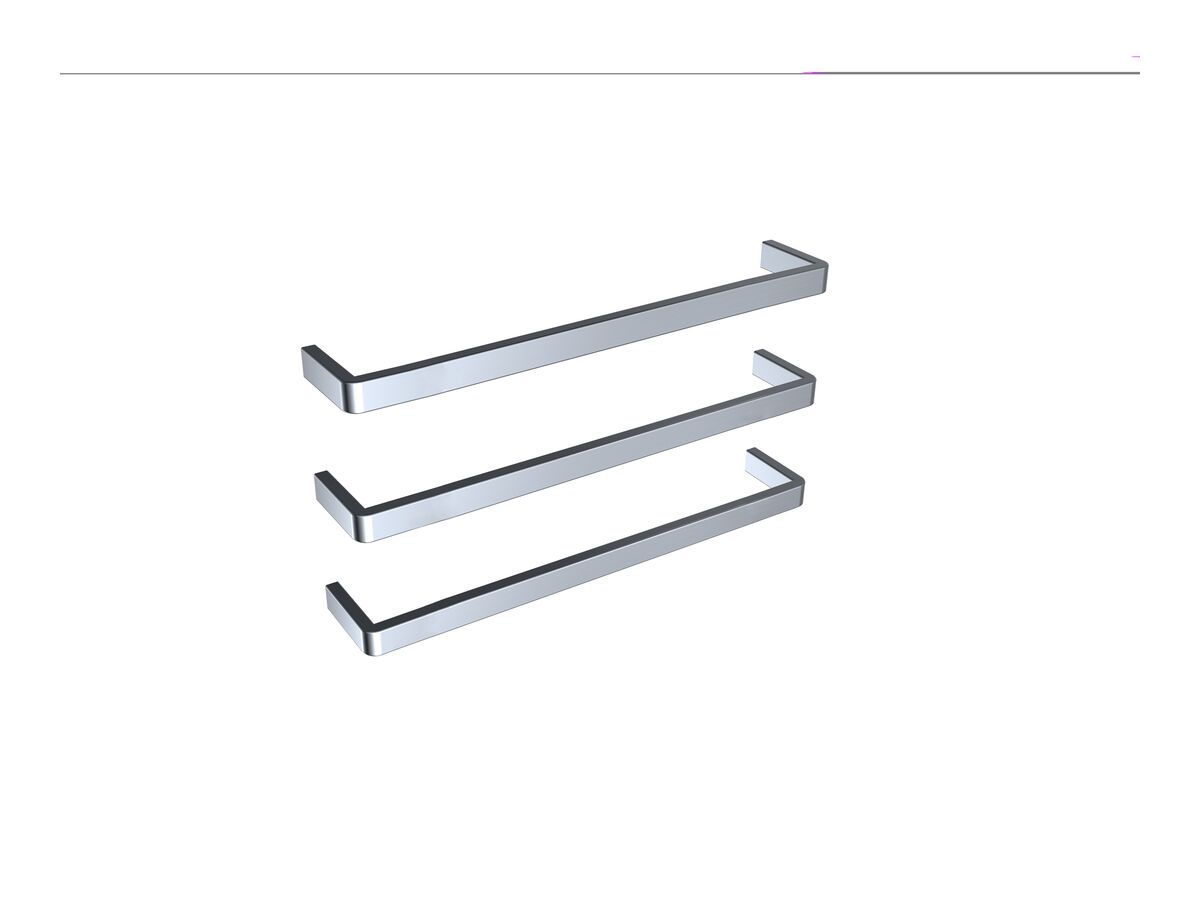 reece Mizu Stream Heated Towel Rail 650mm (Triple Pack) Brushed Stainless Steel