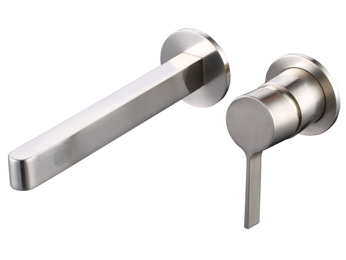 reece Mizu Stream Wall Bath Mixer Set with 2 Cover Plate Design Brushed Nickel