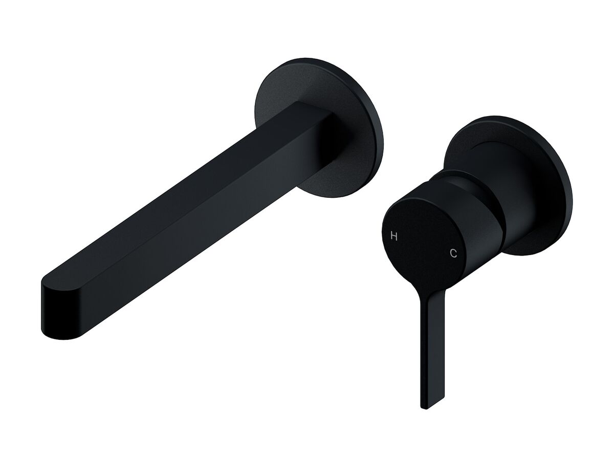 reece Mizu Stream Wall Bath Mixer Set with 2 Cover Plate Design Matte Black