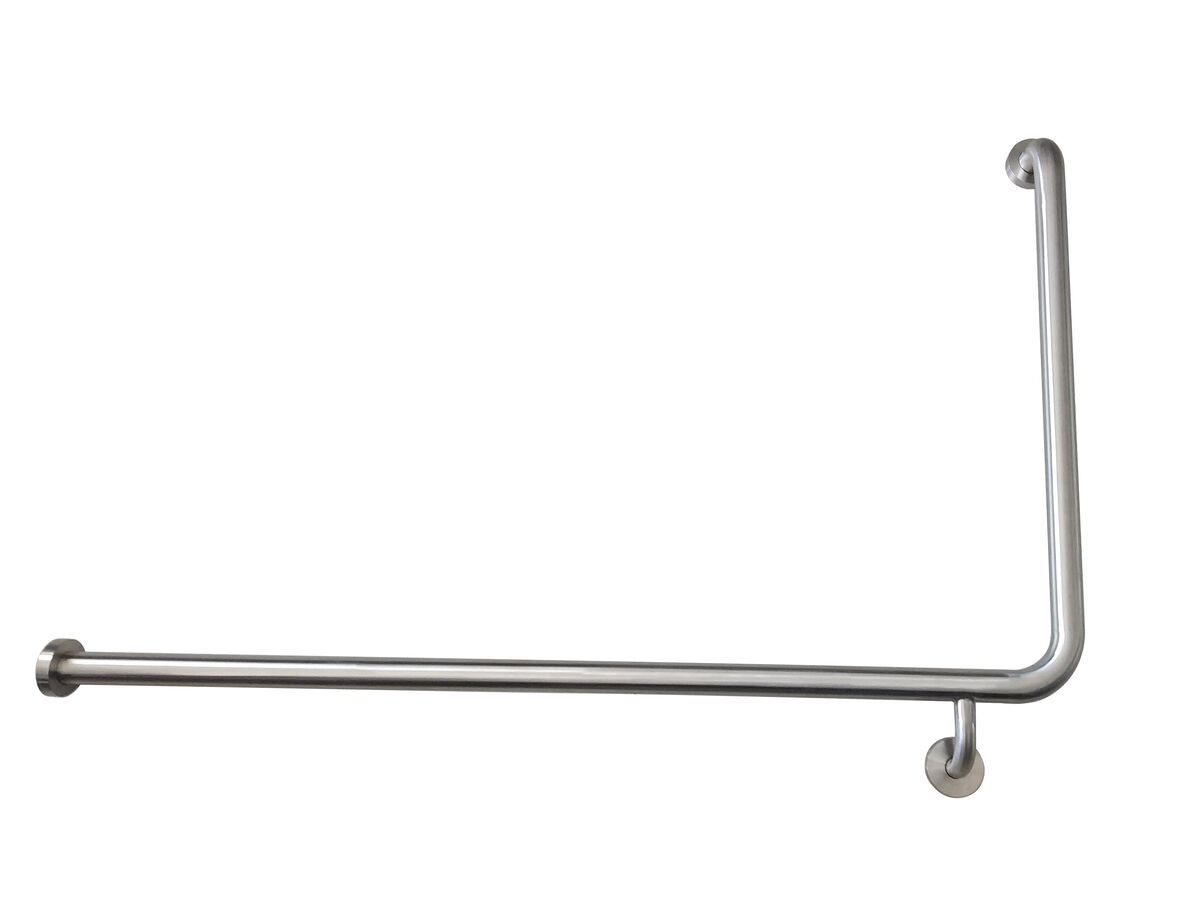 reece Mobi 1000 x 600mm Left Hand Corner Grab Rail Satin Stainless Steel