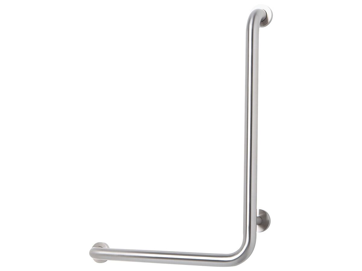 reece Mobi 800 x 400mm Left Hand Shower Grab Rail Polished Stainless Steel