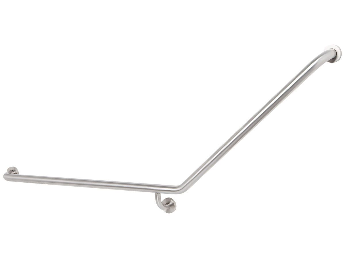 reece Mobi 840 x 700mm x 140 Degree Left Hand Grab Rail Polished Stainless Steel