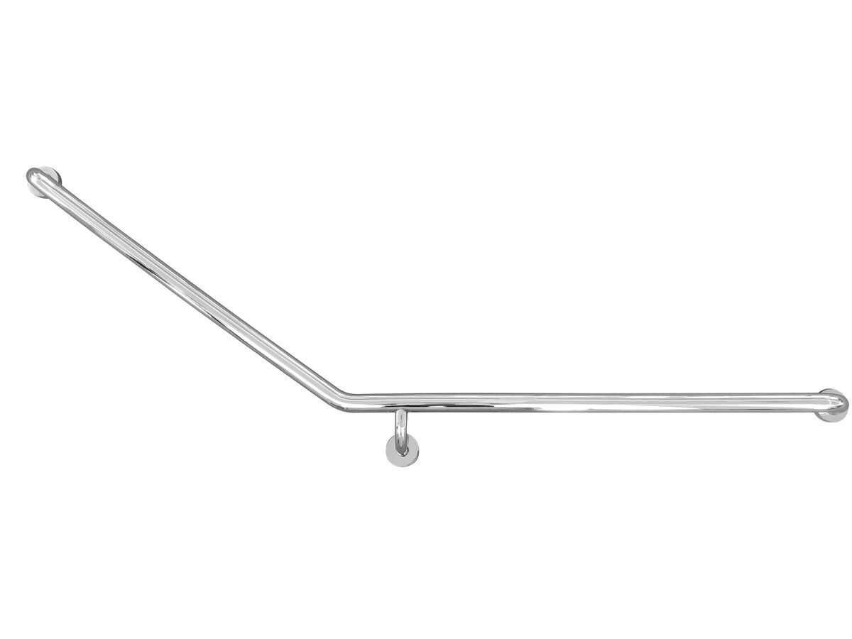 reece Mobi 840 x 700mm x 140 Degree Right Hand Grab Rail Polished Stainless Steel
