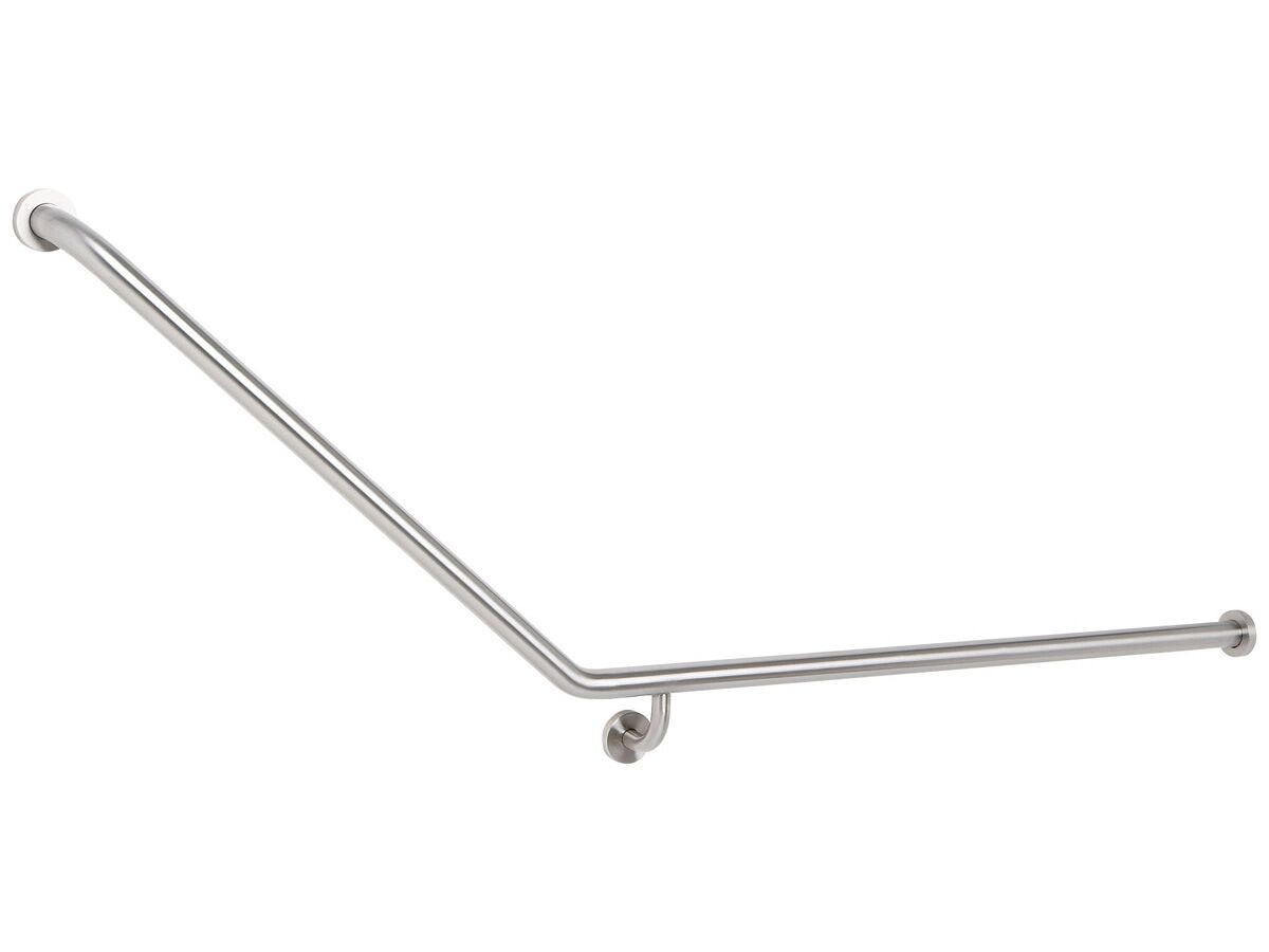 reece Mobi 900 x 700mm x 140 Degree Right Hand Corner Grab Rail Polished Stainless Steel