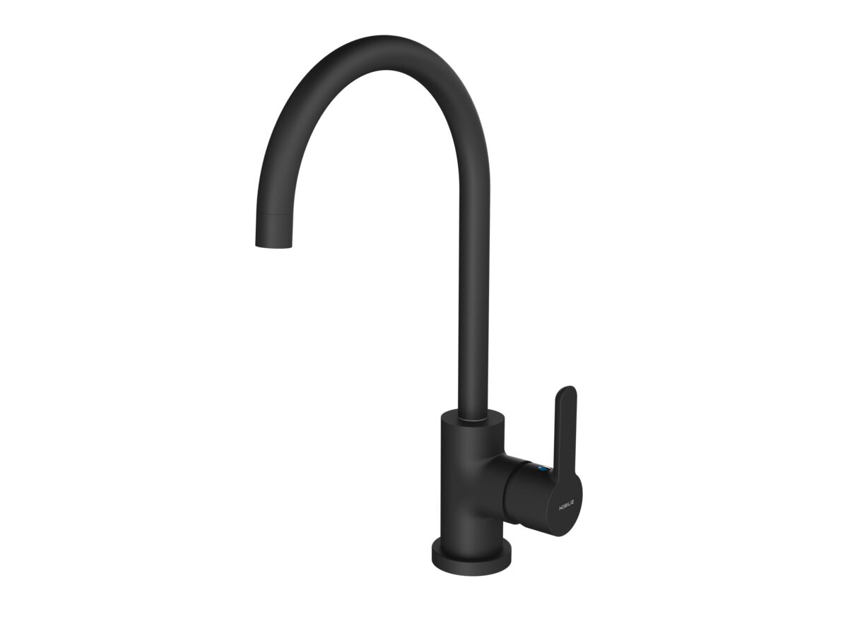 Reece Nobili Balance Gooseneck Sink Mixer Tap Matte Black (4 Star) Lead Free