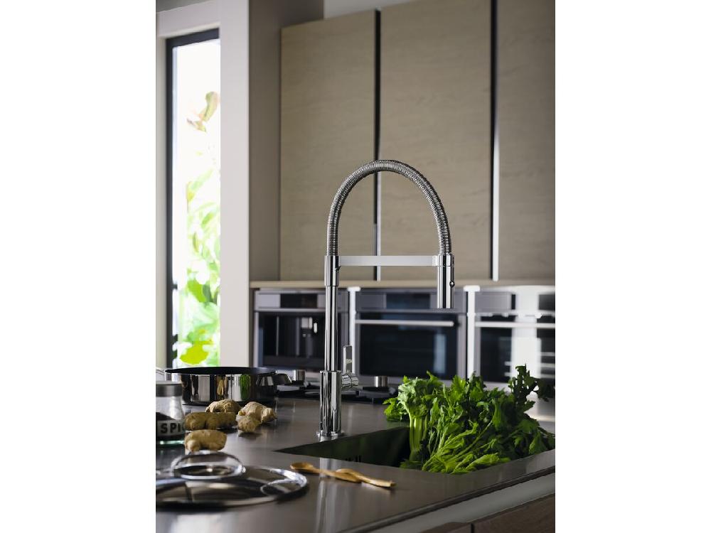 Reece Nobili Flag Gooseneck Pull Down Sink Mixer Tap Chrome (5 Star) Lead Free