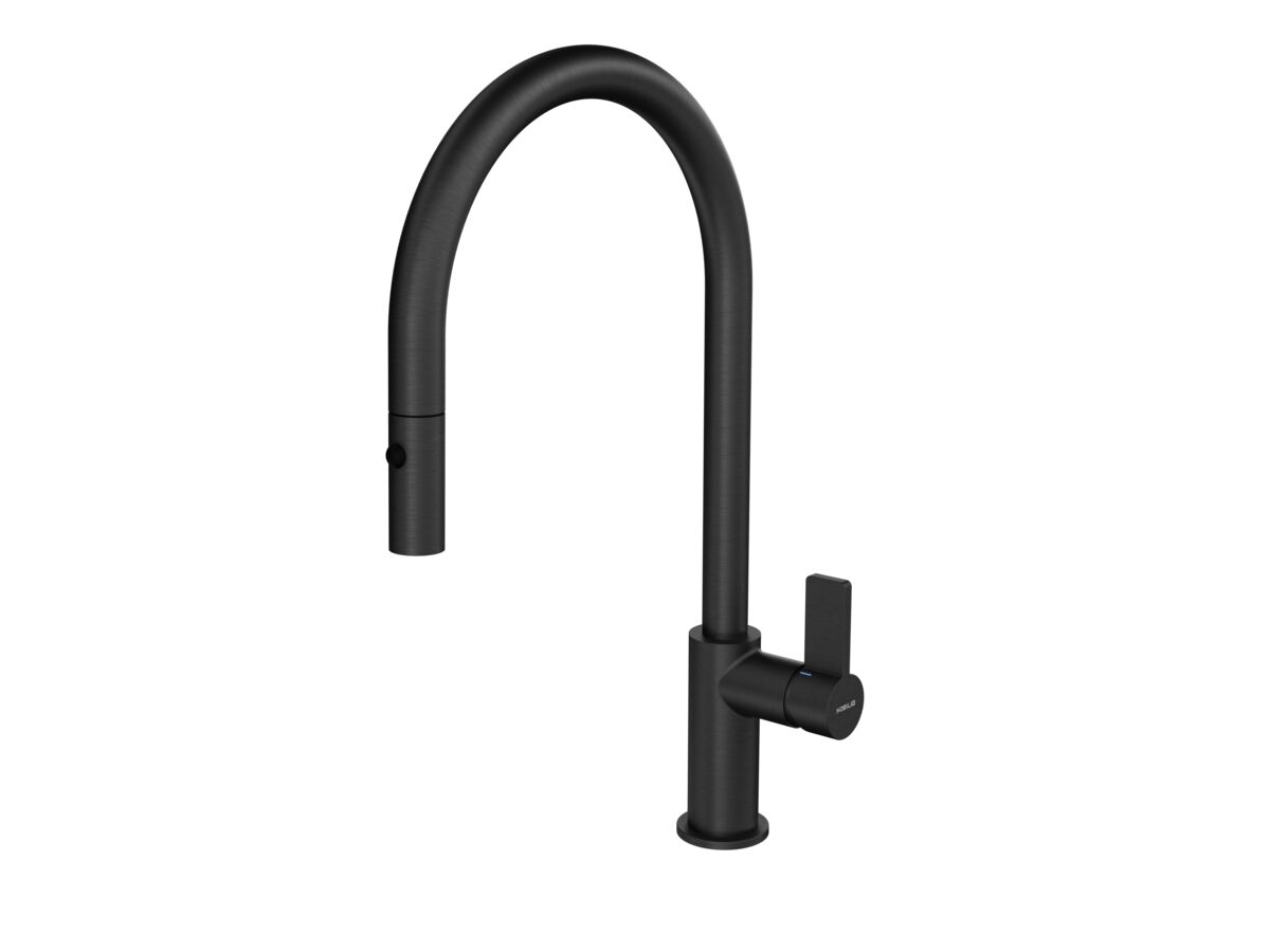Reece Nobili Flag Gooseneck Pull Out Sink Mixer Tap Brushed Gunmetal (5 Star) Lead Free