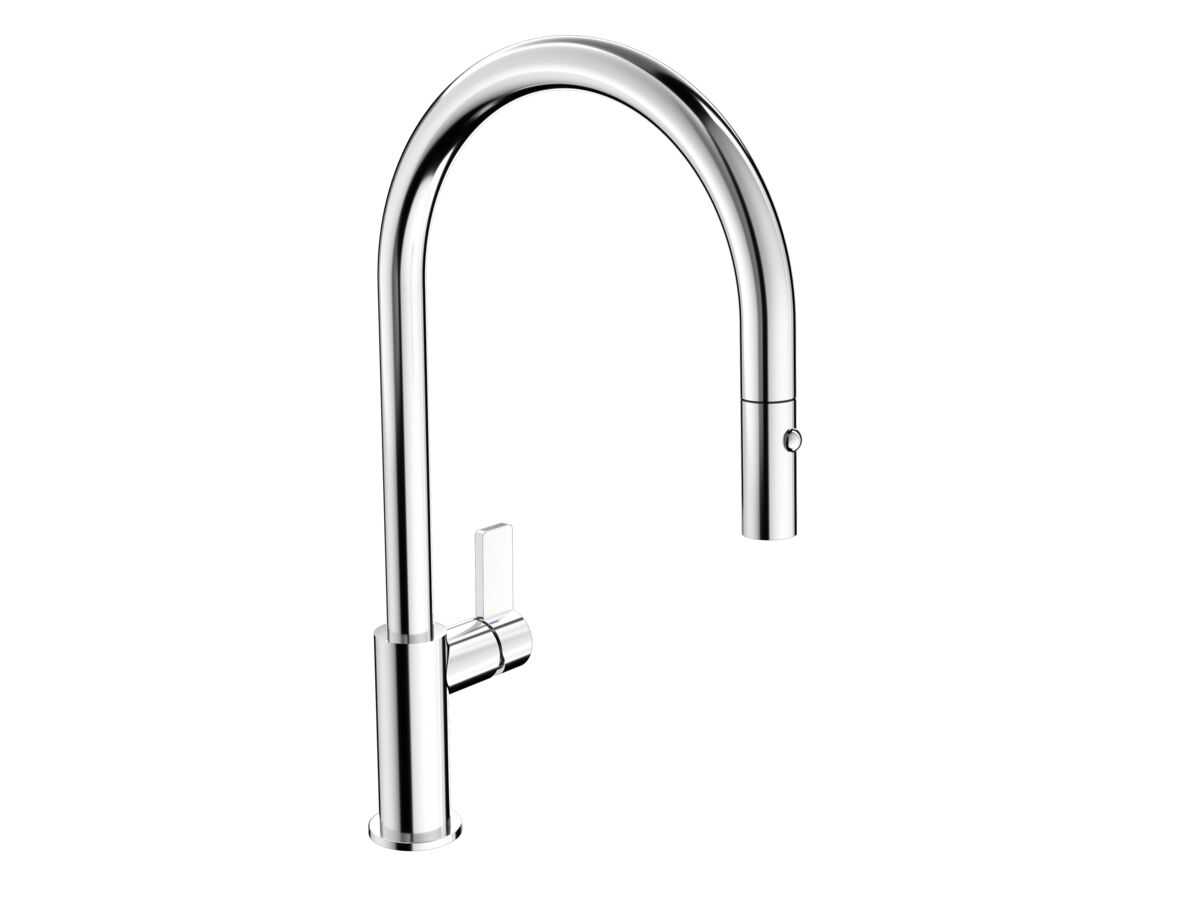 reece Nobili Flag Gooseneck Pull Out Sink Mixer Tap Chrome (5 Star) Lead Free
