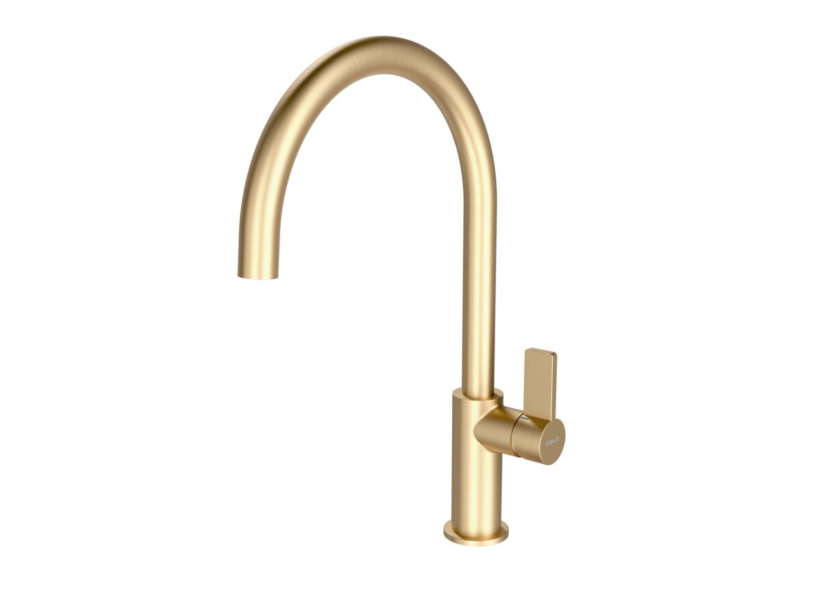 Reece Nobili Flag Gooseneck Sink Mixer Tap Brushed Brass (4 Star) Lead Free