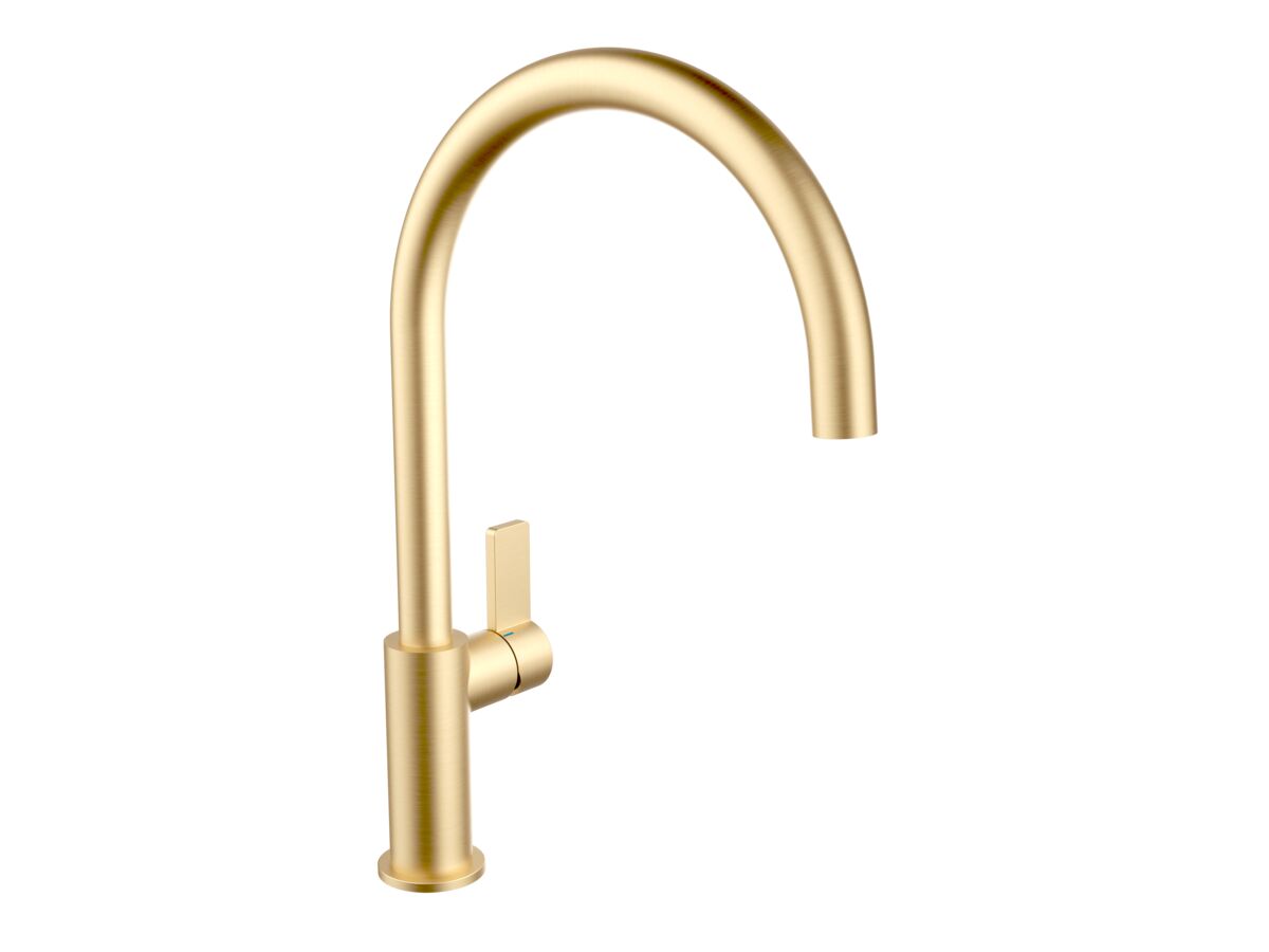 reece Nobili Flag Gooseneck Sink Mixer Tap Brushed Brass (4 Star) Lead Free