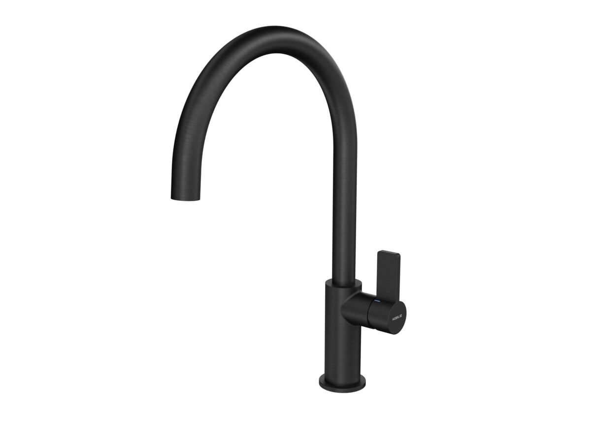 Reece Nobili Flag Gooseneck Sink Mixer Tap Brushed Gunmetal (4 Star) Lead Free
