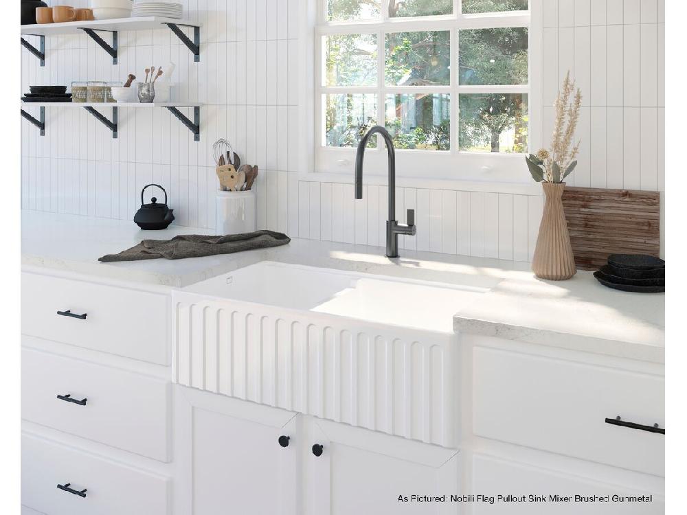 Reece Nobili Flag Gooseneck Sink Mixer Tap Matte Black (4 Star) Lead Free