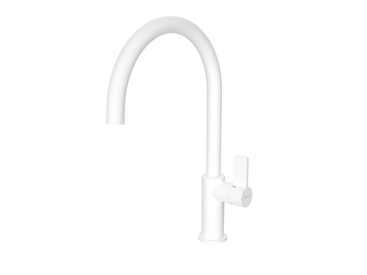 Reece Nobili Flag Gooseneck Sink Mixer Tap Matte White (4 Star) Lead Free