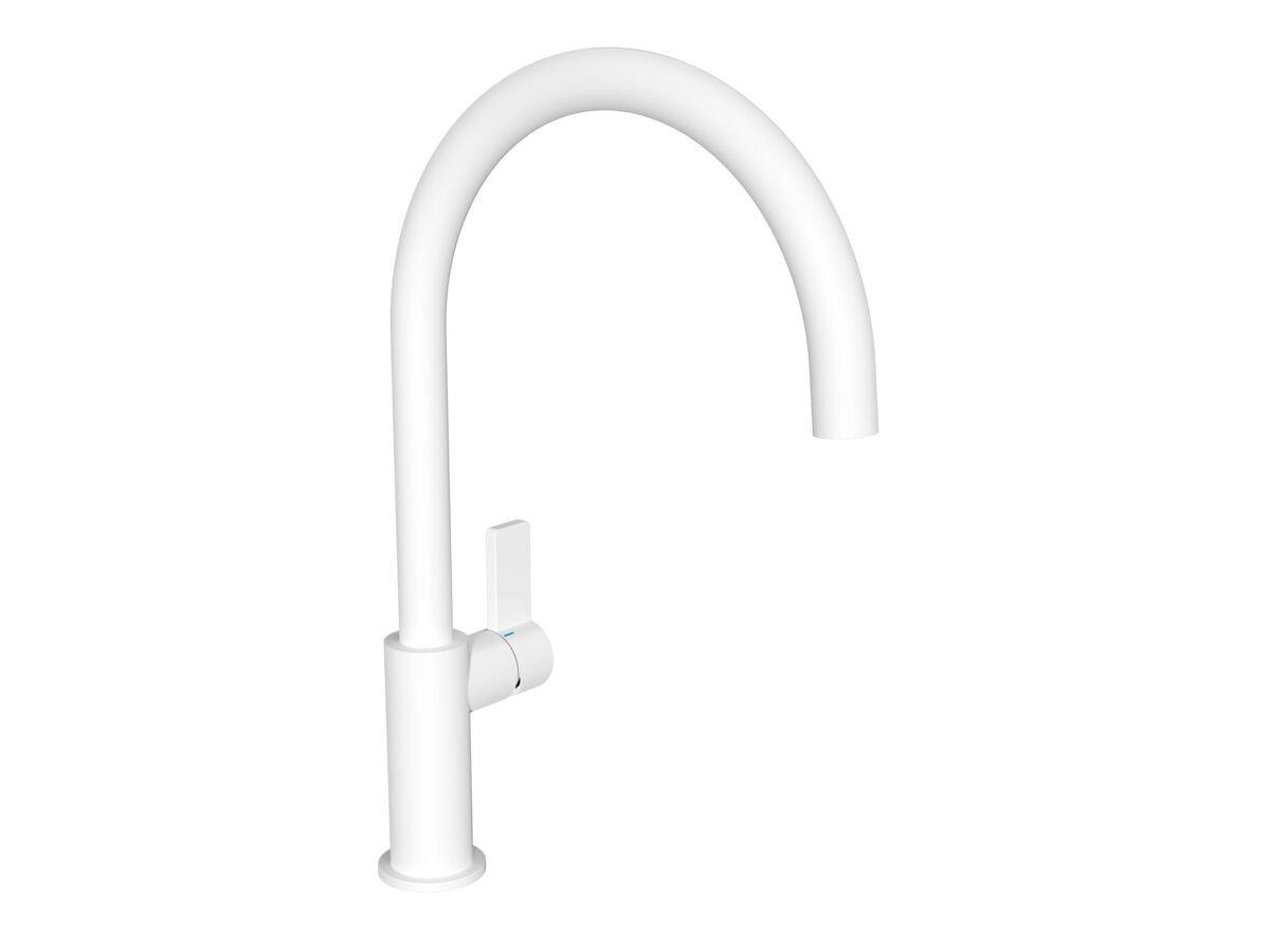 reece Nobili Flag Gooseneck Sink Mixer Tap Matte White (4 Star) Lead Free