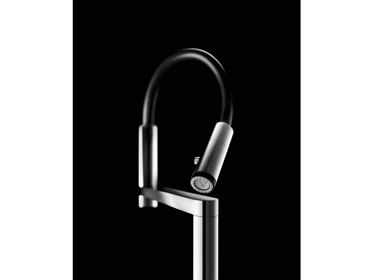 Reece Nobili Move Pull Down Sink Mixer Tap Brushed Nickel With Black Hose (6 Star) Lead Free