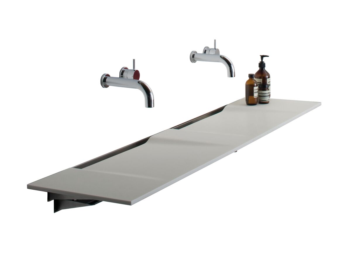 Reece Omvivo Linea Double Washplane 2100 Solid Surface White