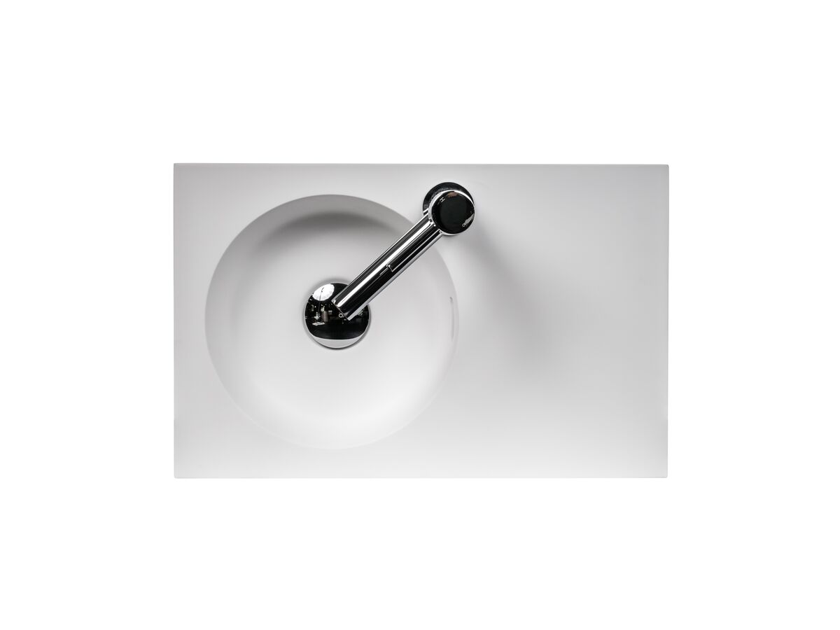 Reece Omvivo Neo Mini Solid Surface Wall Basin Left Hand Bowl 1 Taphole 470mm White