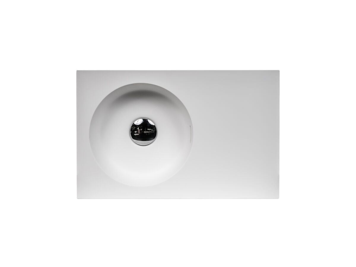Reece Omvivo Neo Mini Solid Surface Wall Basin Left Hand Bowl No Taphole 470mm White