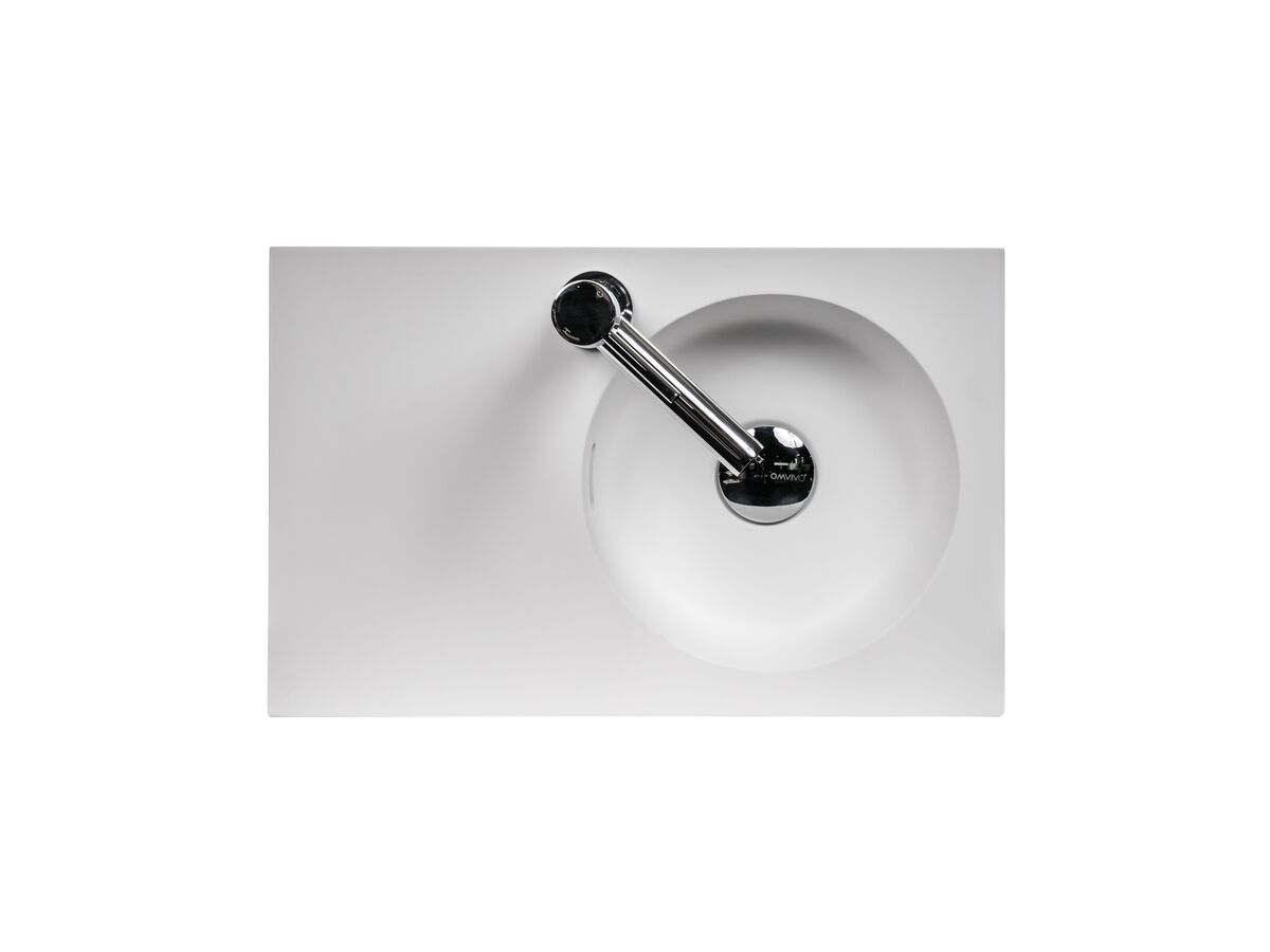 Reece Omvivo Neo Mini Solid Surface Wall Basin Right Hand Bowl 1 Taphole 470mm White