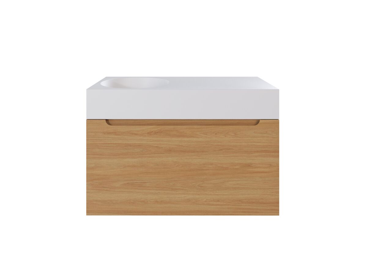 Reece Omvivo Neo MKII 1000 X 450 X 655mm Single Bowl Wall-Hung Vanity Unit With 1 Drawer Plus Internal Drawer Cast Solid Surface Top And Pop-Up Waste