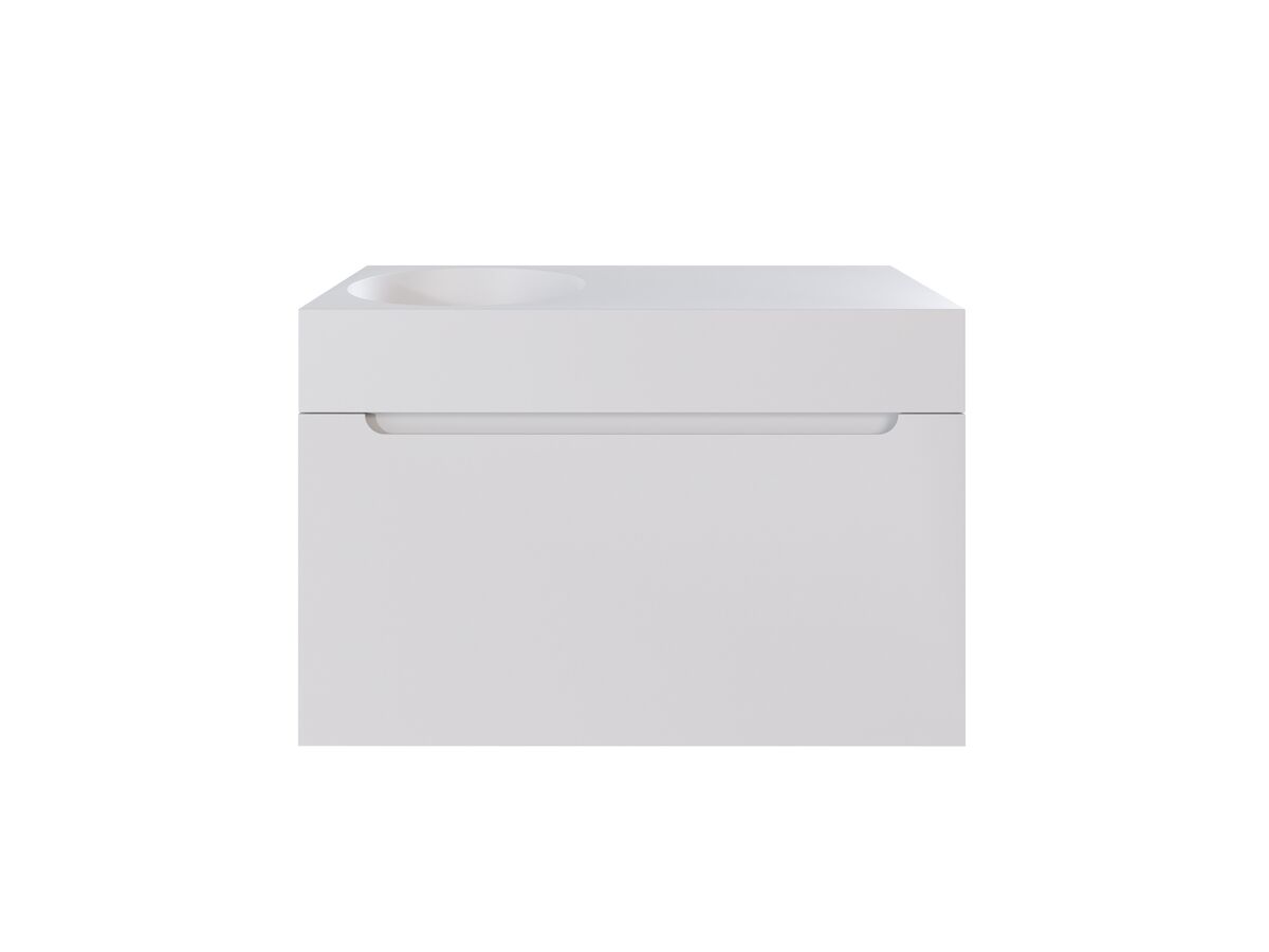 reece Omvivo Neo MKII 1000 x 450 x 655mm Single Bowl Wall-Hung Vanity Unit with 1 Drawer plus Internal Drawer Cast Solid Surface Top and Pop-Up Waste
