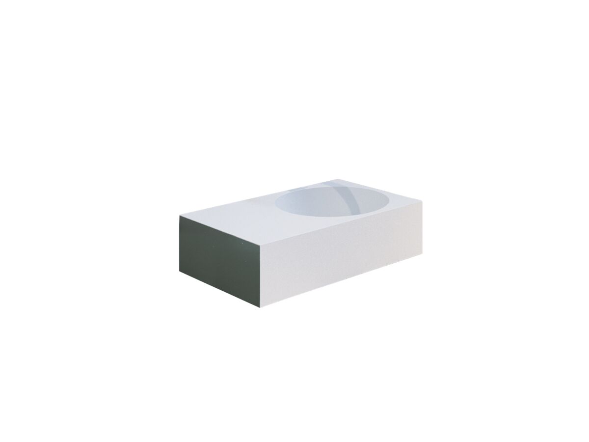 reece Omvivo Neo Solid Surface 12 Litre Wall Basin Right Hand Bowl No Taphole 700mm White