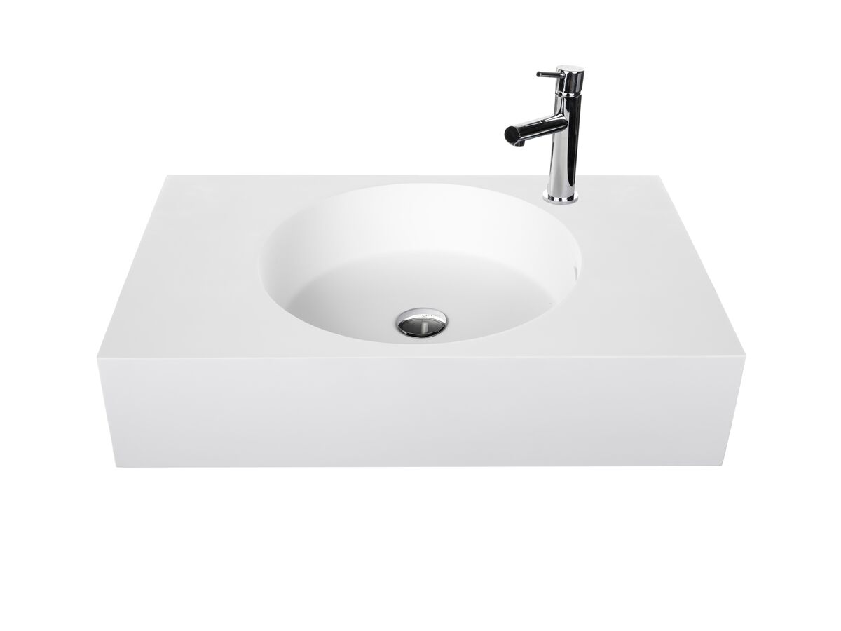 reece Omvivo Neo Solid Surface Wall Basin Centre Bowl 1 Taphole 700mm White