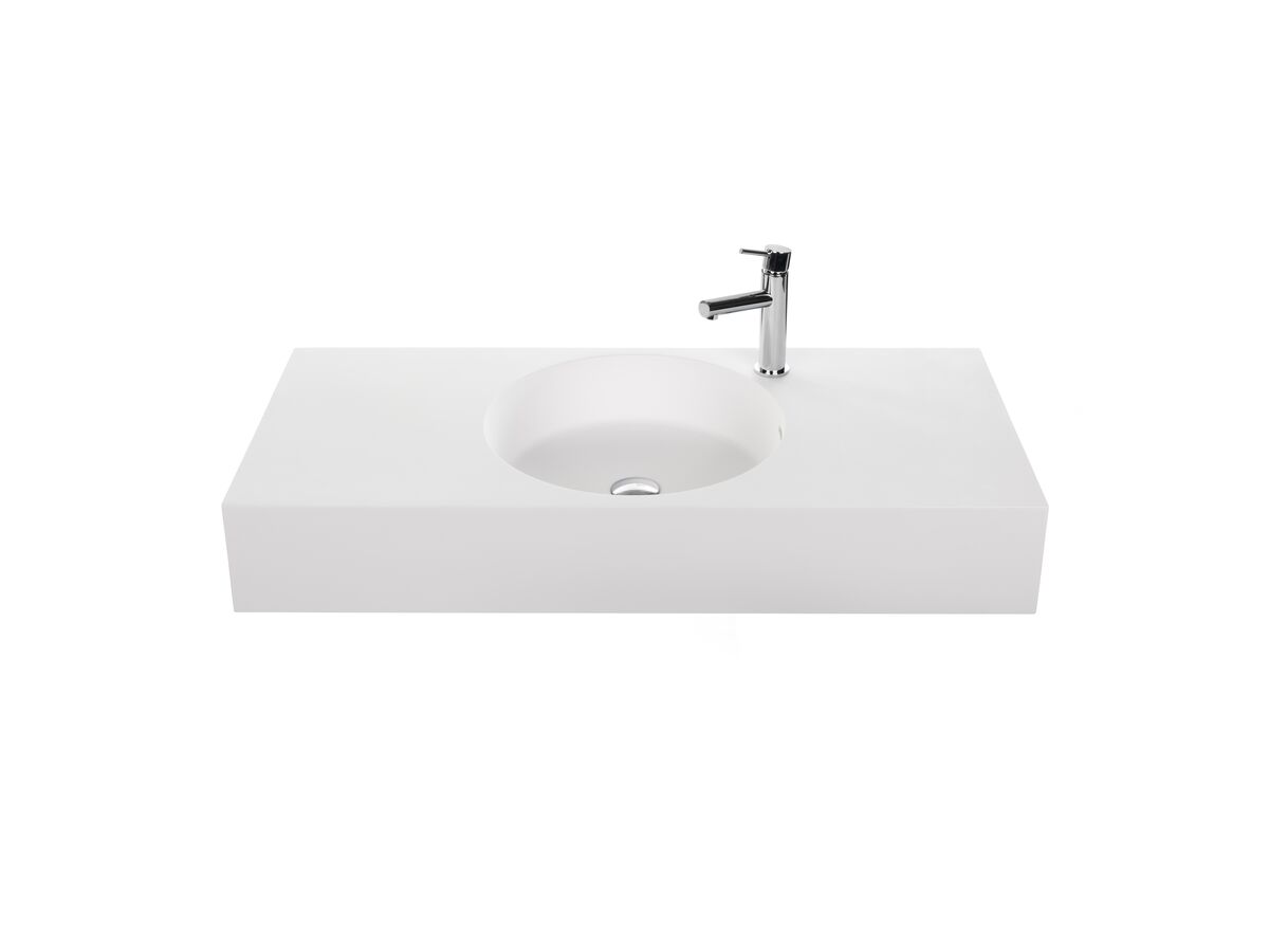 reece Omvivo Neo Solid Surface Wall Basin Centre Bowl 1 Taphole 1000mm White reece Omvivo Neo Solid Surface Wall Basin Centre Bowl 1 Taphole 1000mm White
