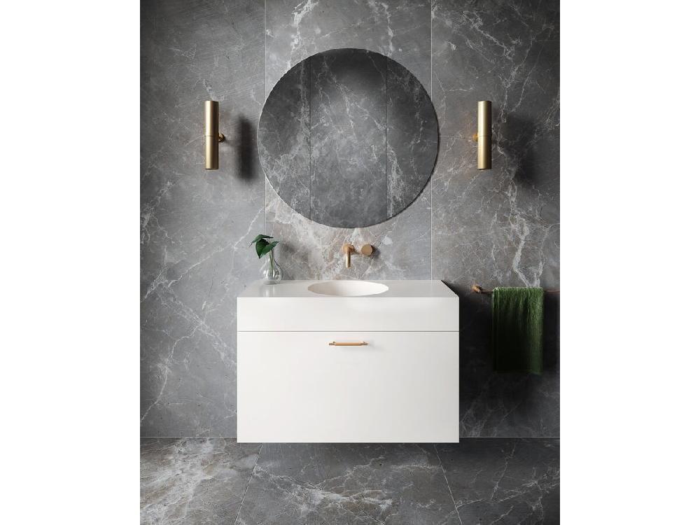 Reece Omvivo Neo Solid Surface Wall Basin Centre Bowl No Taphole 1000mm White