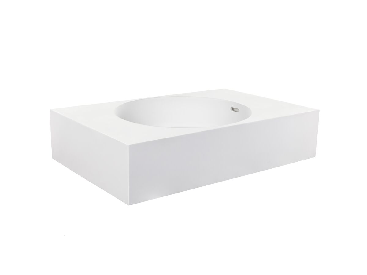 Reece Omvivo Neo Solid Surface Wall Basin Centre Bowl No Taphole 700mm White