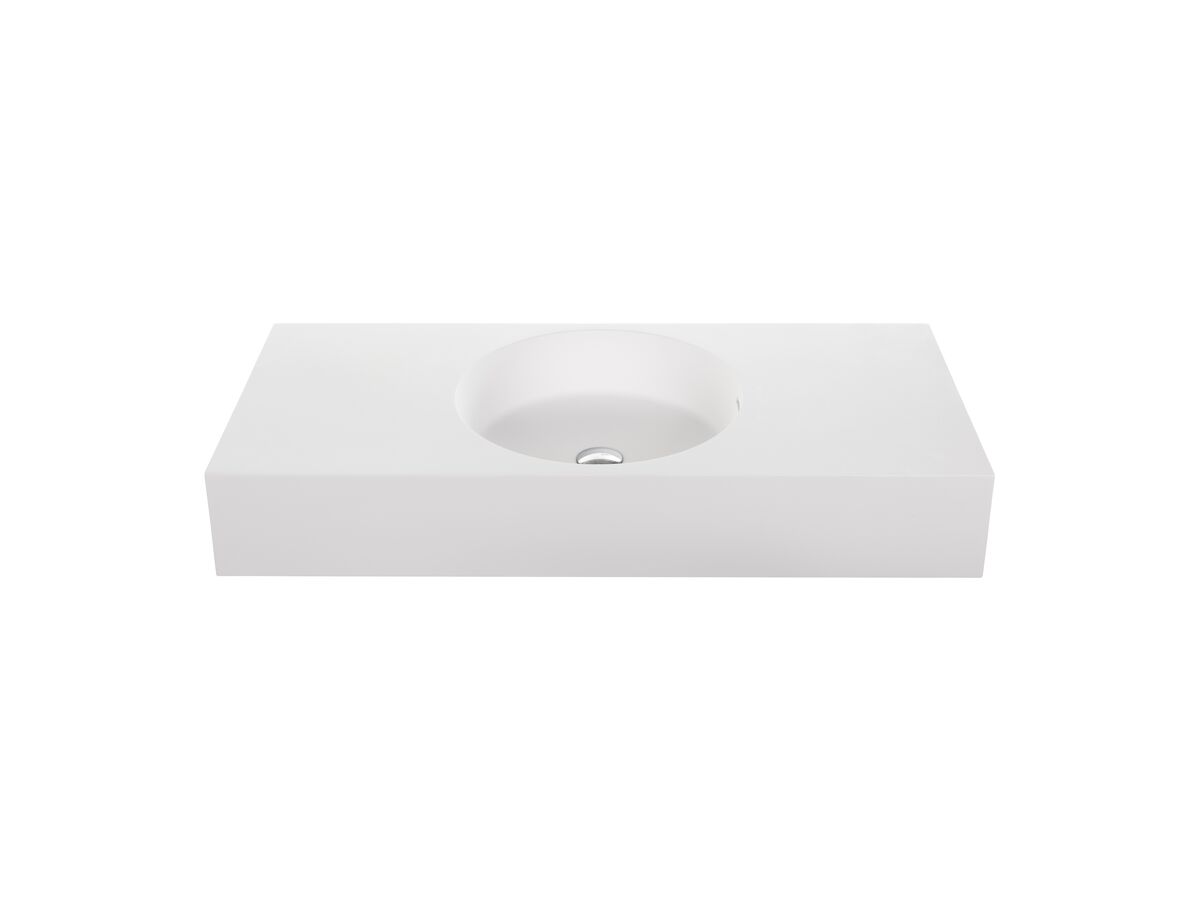 reece Omvivo Neo Solid Surface Wall Basin Centre Bowl No Taphole 1000mm White