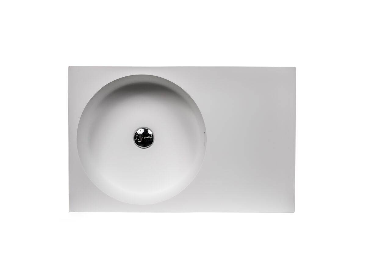 Reece Omvivo Neo Solid Surface Wall Basin Left Hand Bowl No Taphole 700mm White
