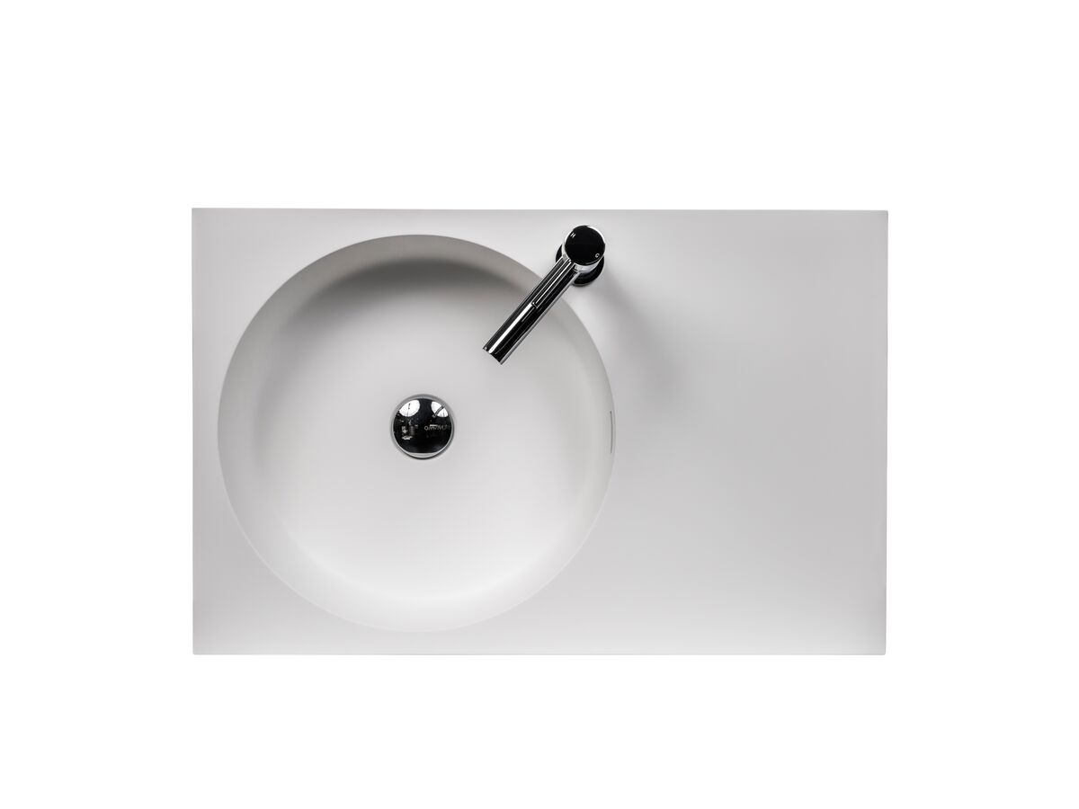 Reece Omvivo Neo Solid Surface Wall Basin Left Hand Bowl 1 Taphole 700mm White