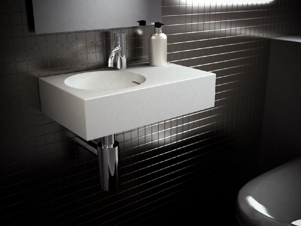 Reece Omvivo Neo Solid Surface Wall Basin Left Hand Bowl 1 Taphole 700mm White