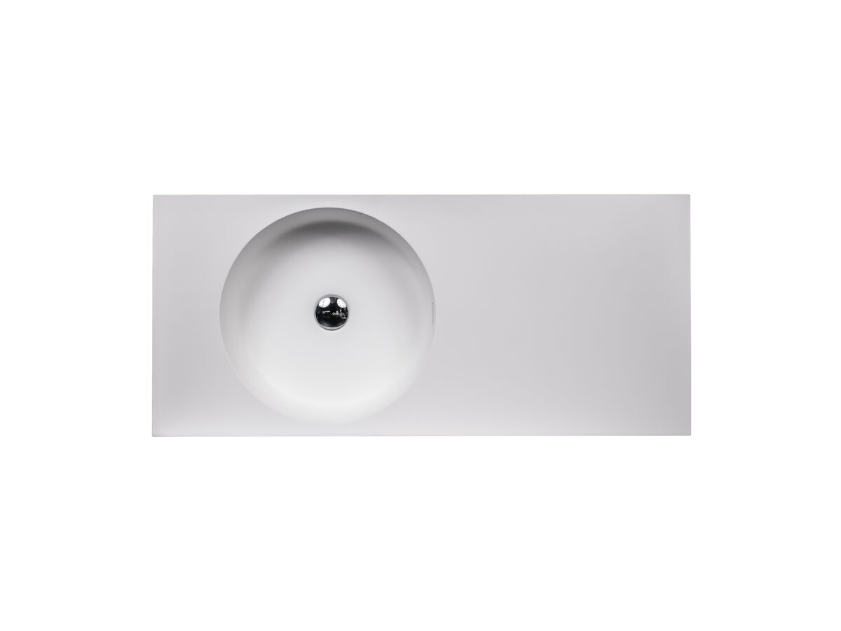 Reece Omvivo Neo Solid Surface Wall Basin Left Hand Bowl No Taphole 1000mm White