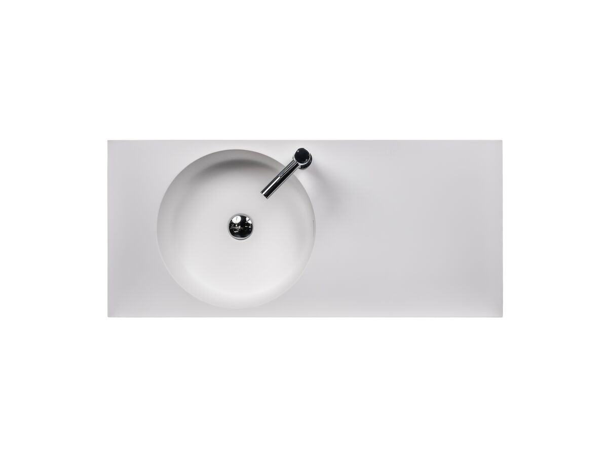 Reece Omvivo Neo Solid Surface Wall Basin Left Hand Bowl 1 Taphole 1000mm White