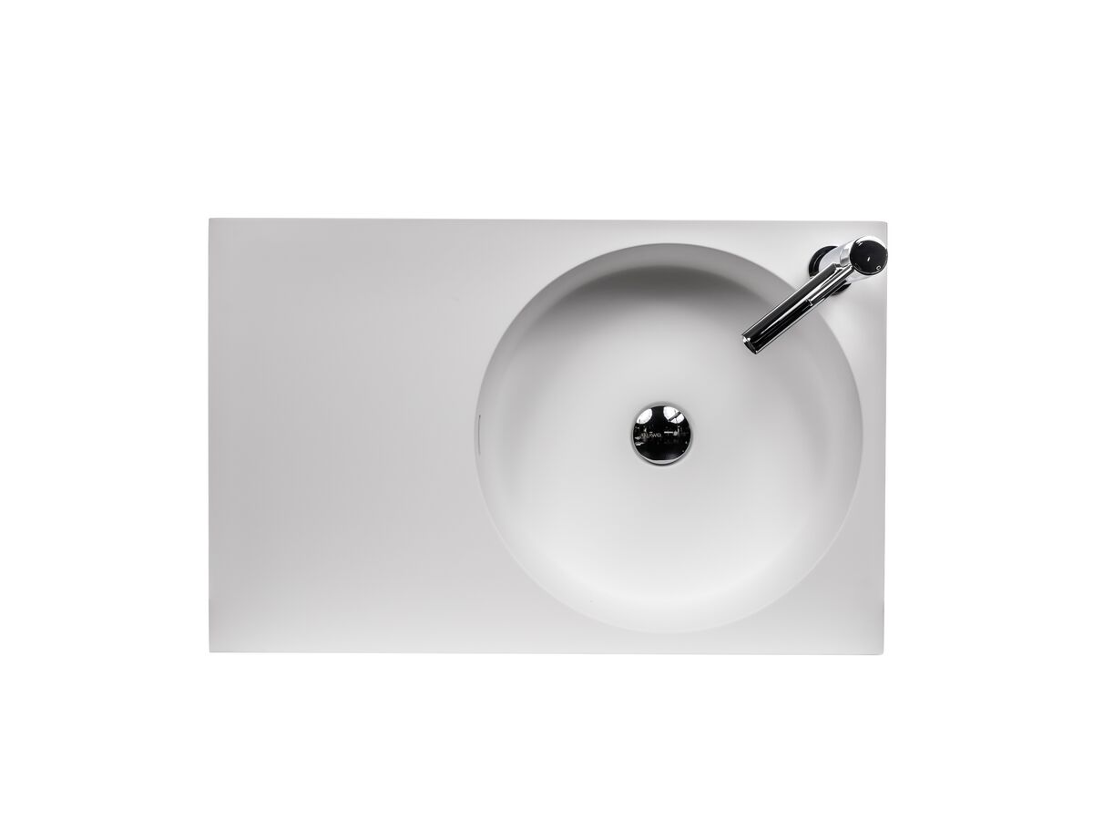 Reece Omvivo Neo Solid Surface Wall Basin Right Hand Bowl 1 Taphole 700mm White