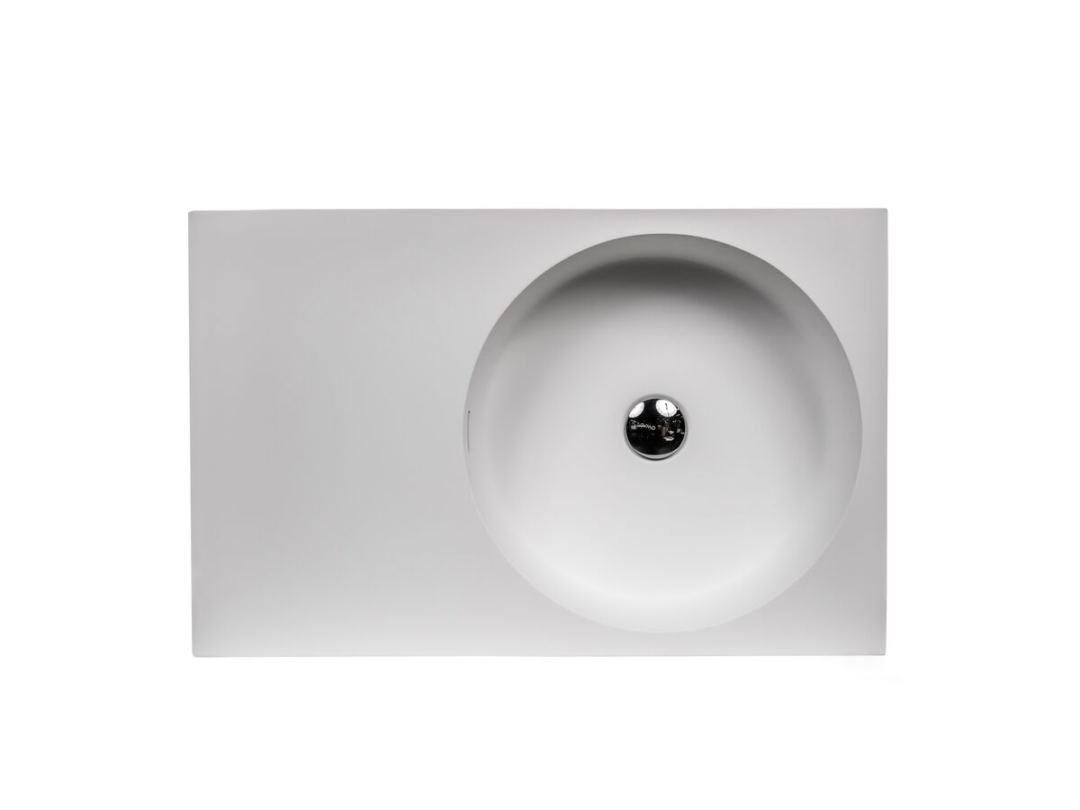 Reece Omvivo Neo Solid Surface Wall Basin Right Hand Bowl No Taphole 700mm White