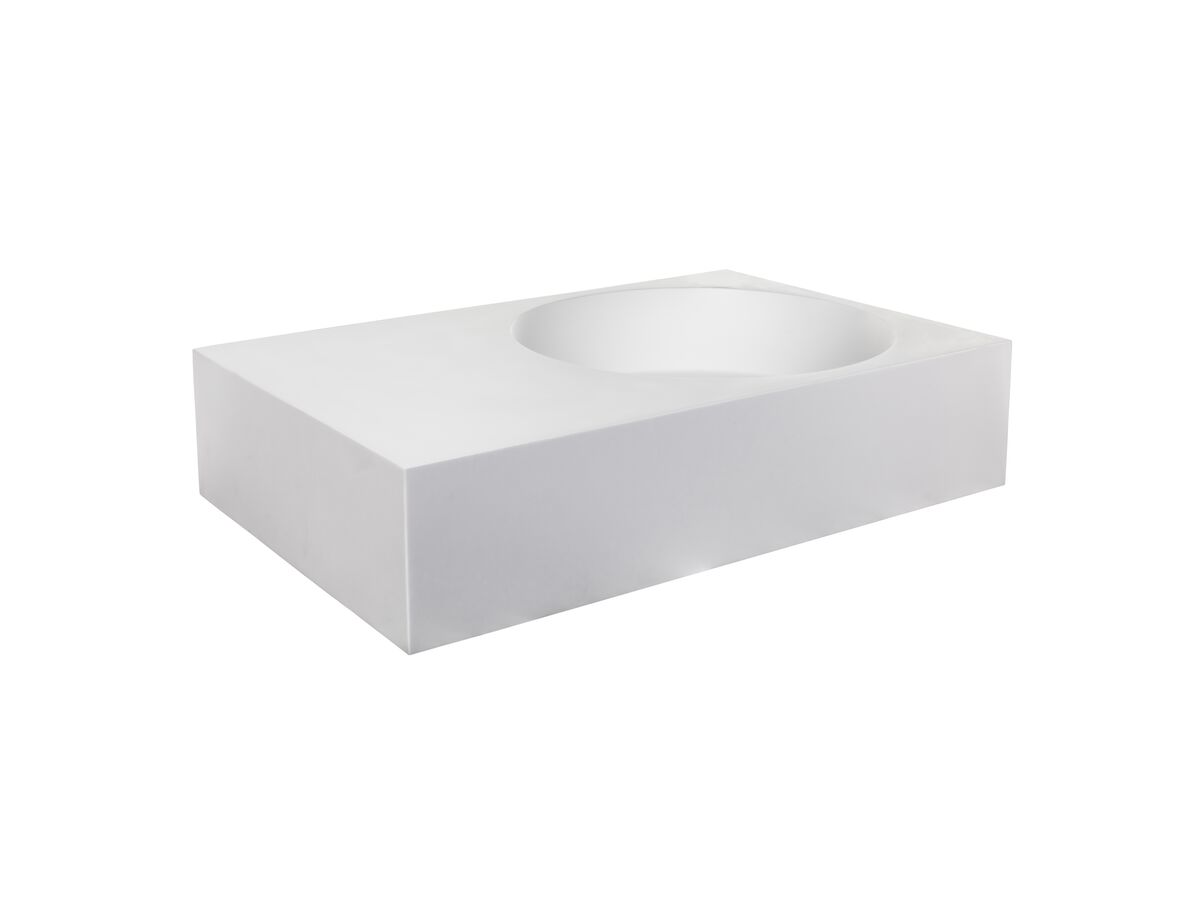 Reece Omvivo Neo Solid Surface Wall Basin Right Hand Bowl No Taphole 700mm White