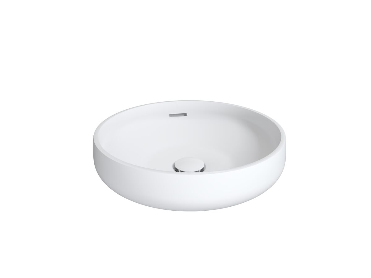 reece Omvivo Venice 400 Counter Basin Round Solid Surface with Overflow White