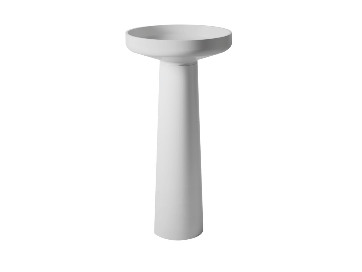 reece Omvivo Venice 450 Basin and Pedestal Solid Surface White